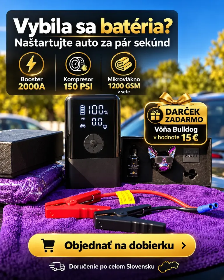 DriveLab Set 3v1 – booster 2000A, kompresor 150 PSI a mikrovlákno 1200 GSM